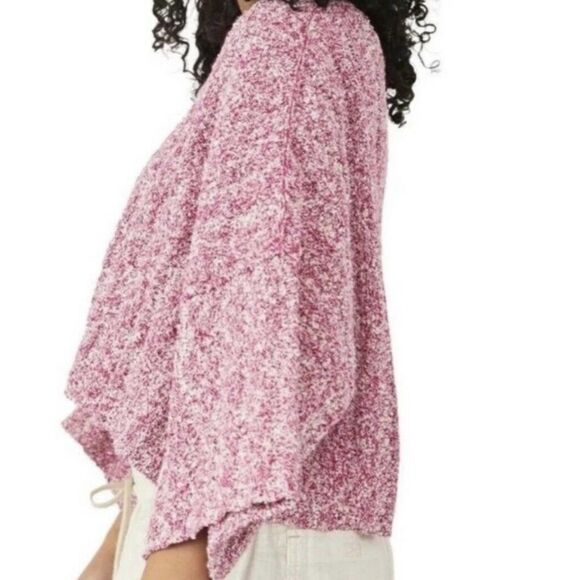 Free People Good Day Cropped Pullover Sweater Pink Small S - Picture 4 of 5